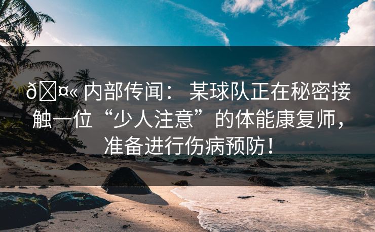 🤫 内部传闻： 某球队正在秘密接触一位“少人注意”的体能康复师，准备进行伤病预防！